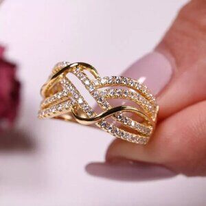 NEW 14k Yellow Gold Diamond Ring Band